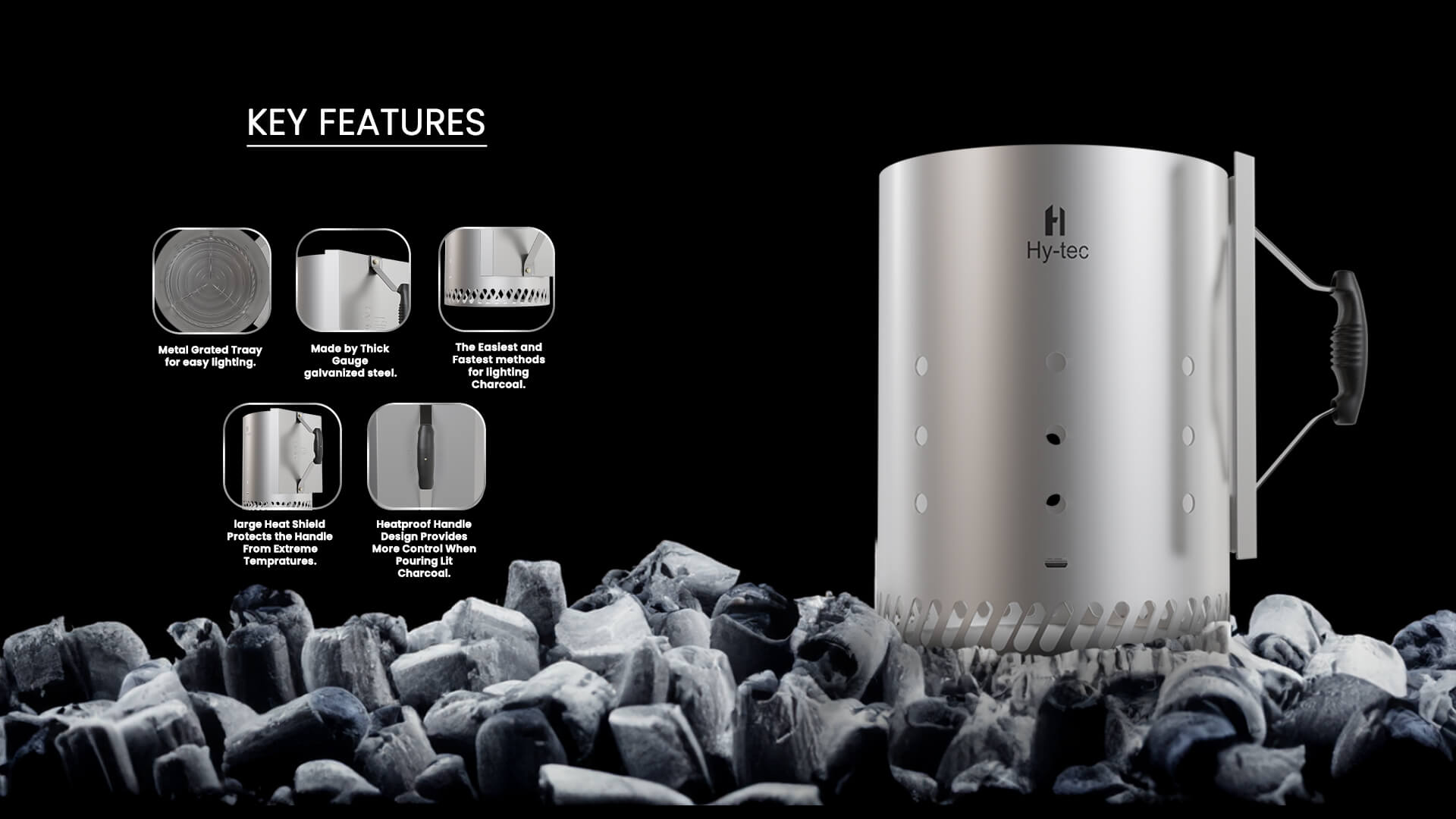 Traveler Foldable Charcoal Barbeque Grill with 8 Skewers & Charcoal Tray